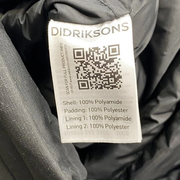 Didriksons Men’s Akilles USX Hooded Parka Coat Size M Black - Picture 2 of 16
